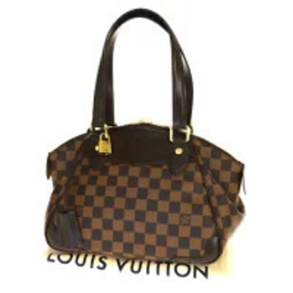 Louis Vuitton Verona Shoulder Bag Damier Ebene Brown Leather Padlock